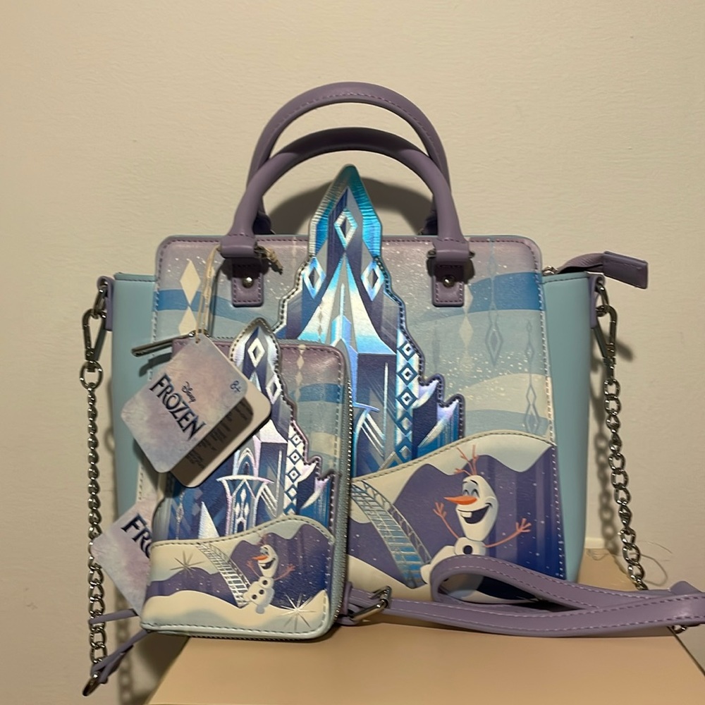 Disney Loungefly Frozen Princess Crossbody Bag and Zip Around Wallet